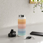 Pastel Retro Rainbow Stripes  Water Bottle Gallery Image 4