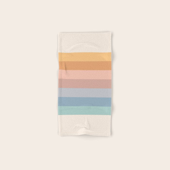 Pastel Retro Rainbow Stripes  Bath Towel Gallery Image 1