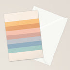 Pastel Retro Rainbow Stripes  Stationery Card Gallery Image 2