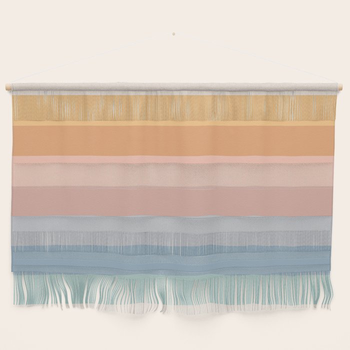 Pastel Retro Rainbow Stripes  Wall Hanging Gallery Image 1