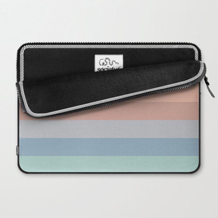 Pastel Retro Rainbow Stripes  Laptop Sleeve Gallery Image 2