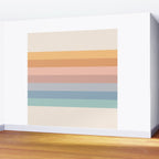 Pastel Retro Rainbow Stripes  Wall Mural Gallery Image 2