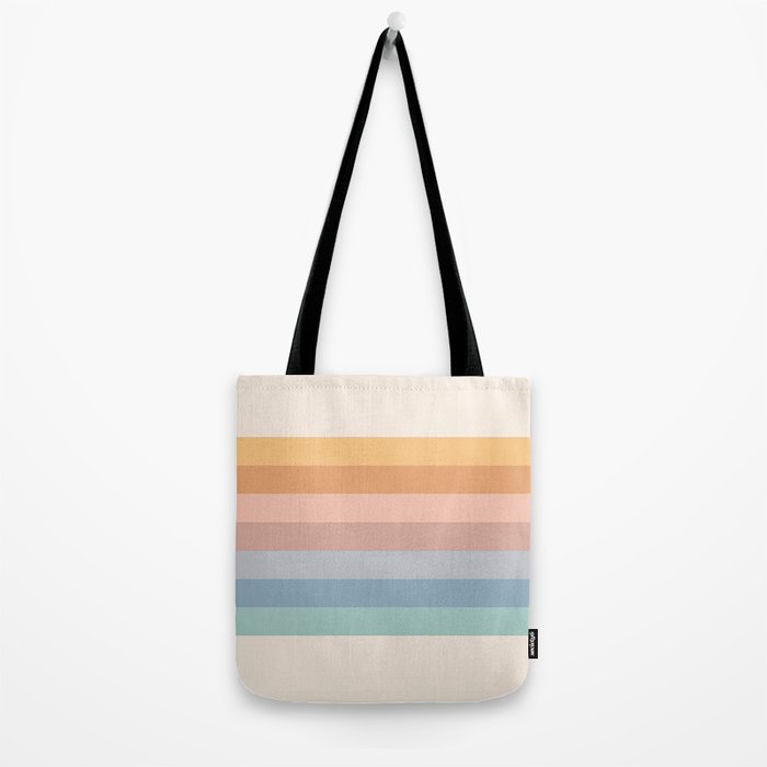 Pastel Retro Rainbow Stripes  Tote Bag Gallery Image 2