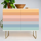 Pastel Retro Rainbow Stripes  Credenza Gallery Image 1