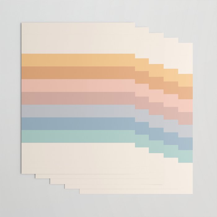 Pastel Retro Rainbow Stripes  Wrapping Paper Gallery Image 3
