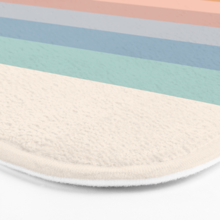 Pastel Retro Rainbow Stripes  Bath Mat Gallery Image 3