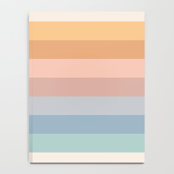 Pastel Retro Rainbow Stripes  Notebook Gallery Image 4
