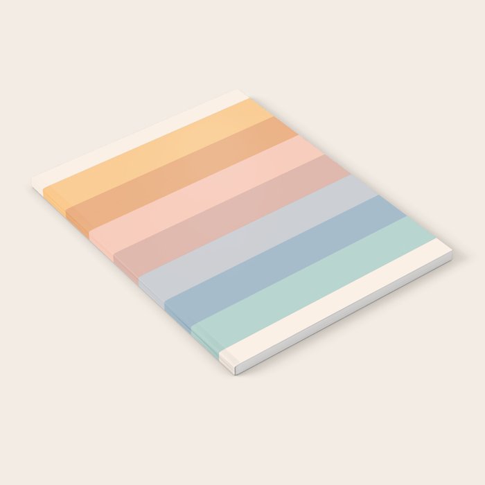 Pastel Retro Rainbow Stripes  Notebook Gallery Image 2