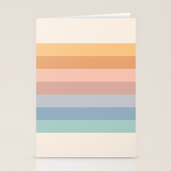 Pastel Retro Rainbow Stripes  Stationery Card Gallery Image 2