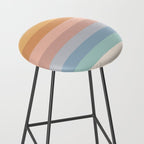 Pastel Retro Rainbow Stripes  Stool Gallery Image 2