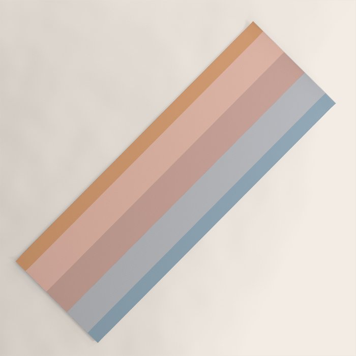 Pastel Retro Rainbow Stripes  Yoga Mat Gallery Image 1