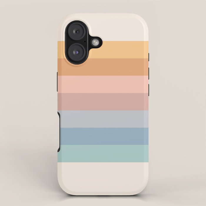 Pastel Retro Rainbow Stripes  iPhone Case Gallery Image 1
