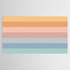 Pastel Retro Rainbow Stripes  Tablecloth Gallery Image 2
