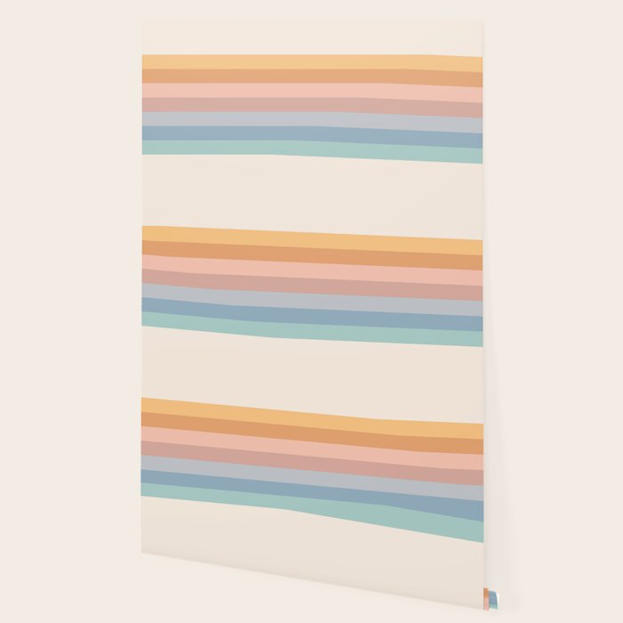 Pastel Retro Rainbow Stripes  Wallpaper Gallery Image 2