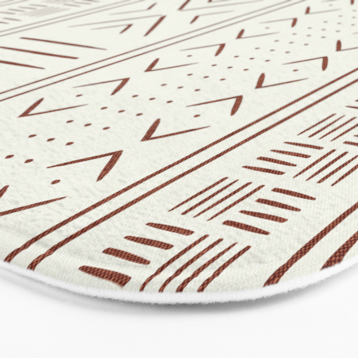 rust on bone mud cloth Bath Mat Gallery Image 3