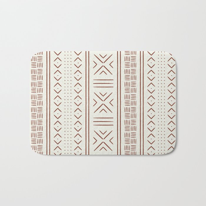 rust on bone mud cloth Bath Mat Gallery Image 1