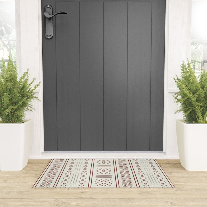 rust on bone mud cloth Welcome Mat Gallery Image 3