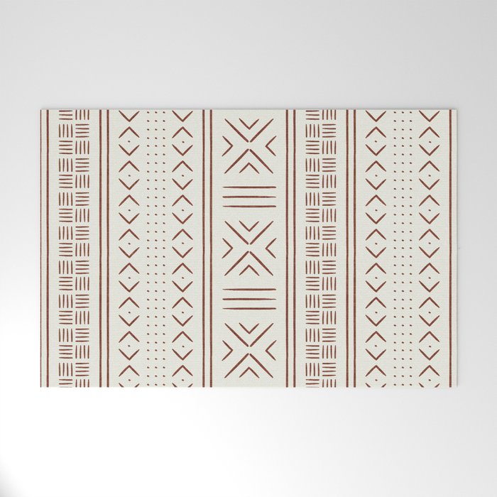 rust on bone mud cloth Welcome Mat Gallery Image 1