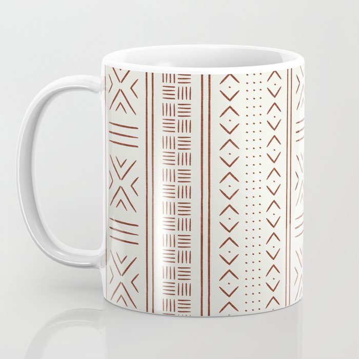 rust on bone mud cloth Coffee Mug Gallery Image 3
