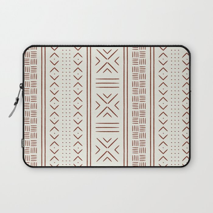 rust on bone mud cloth Laptop Sleeve Gallery Image 1