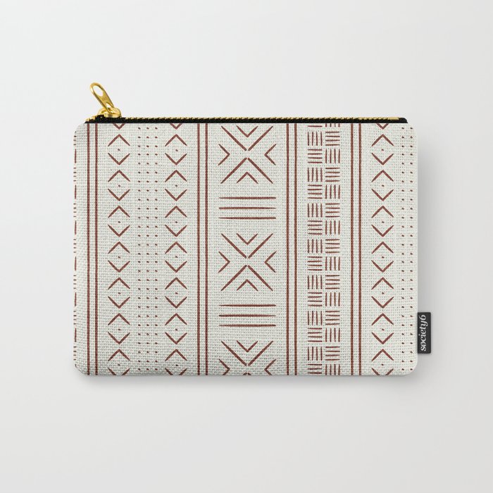 rust on bone mud cloth Carry All Pouch Gallery Image 1