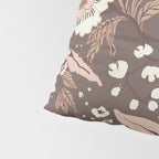 Winter Floral Vintage Pattern Warm Brown and Blush Botanical Design Pillow Sham Gallery Image 4