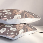 Winter Floral Vintage Pattern Warm Brown and Blush Botanical Design Pillow Sham Gallery Image 3