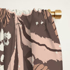 Winter Floral Vintage Pattern Warm Brown and Blush Botanical Design Window Curtain Gallery Image 2