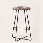 Winter Floral Vintage Pattern Warm Brown and Blush Botanical Design Stool Gallery Image 1
