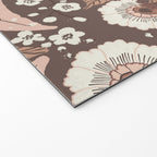 Winter Floral Vintage Pattern Warm Brown and Blush Botanical Design Welcome Mat Gallery Image 2