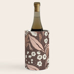 Winter Floral Vintage Pattern Warm Brown and Blush Botanical Design Wine Chiller Gallery Image 1