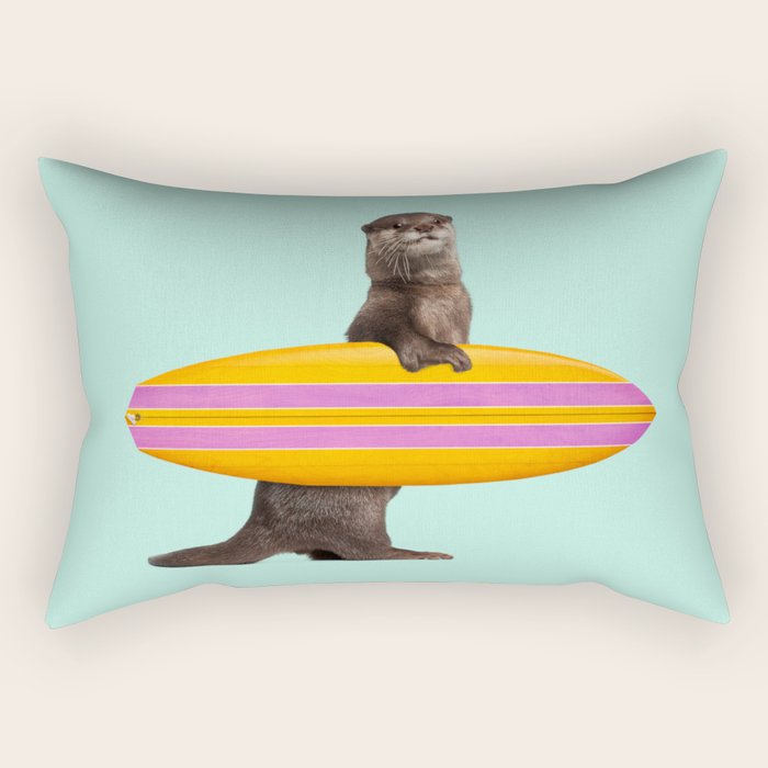 SURFING OTTER Rectangular Pillow Gallery Image 1