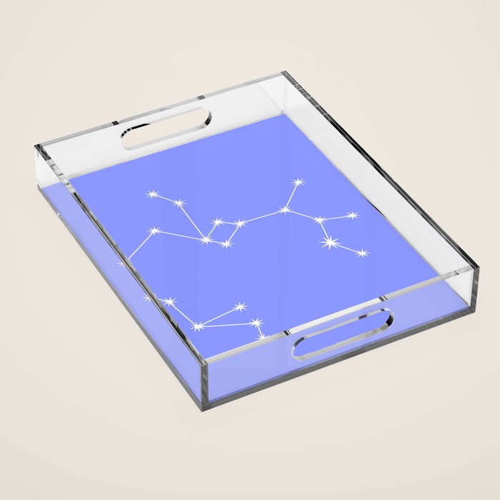Sagittarius Zodiac Star Constellation Line Art Pastel Purple Acrylic Tray Gallery Image 1