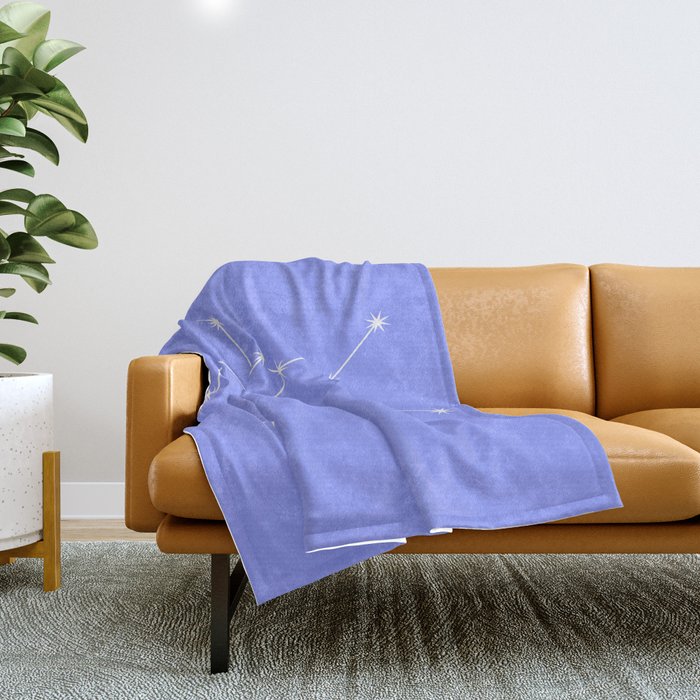 Sagittarius Zodiac Star Constellation Line Art Pastel Purple Throw Blanket Gallery Image 1