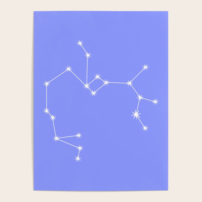 Sagittarius Zodiac Star Constellation Line Art Pastel Purple Poster Gallery Image 4