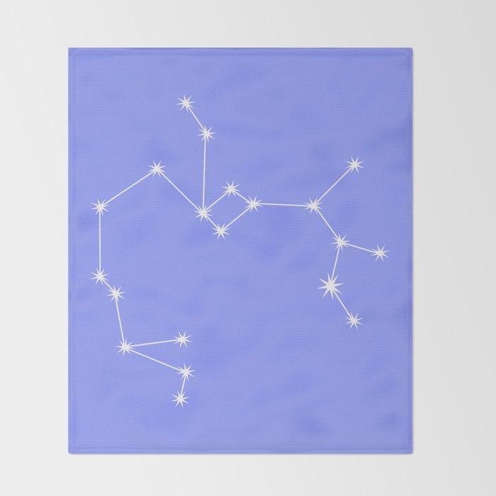 Sagittarius Zodiac Star Constellation Line Art Pastel Purple Throw Blanket Gallery Image 2