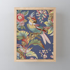 Classic Antique Floral Bird Pattern Mini Art Print Gallery Image 1