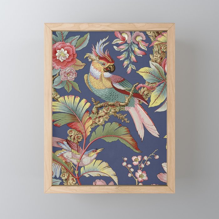 Classic Antique Floral Bird Pattern Mini Art Print Gallery Image 1