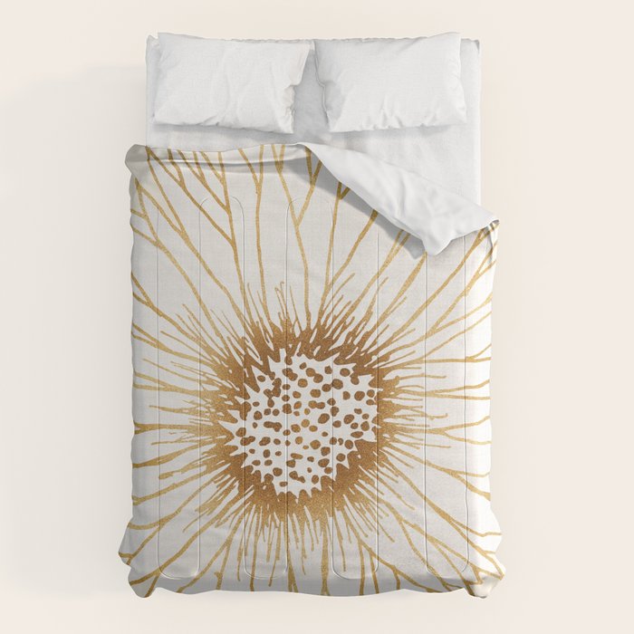Gold Sunflower Drawing Comforter Gallery Image 6