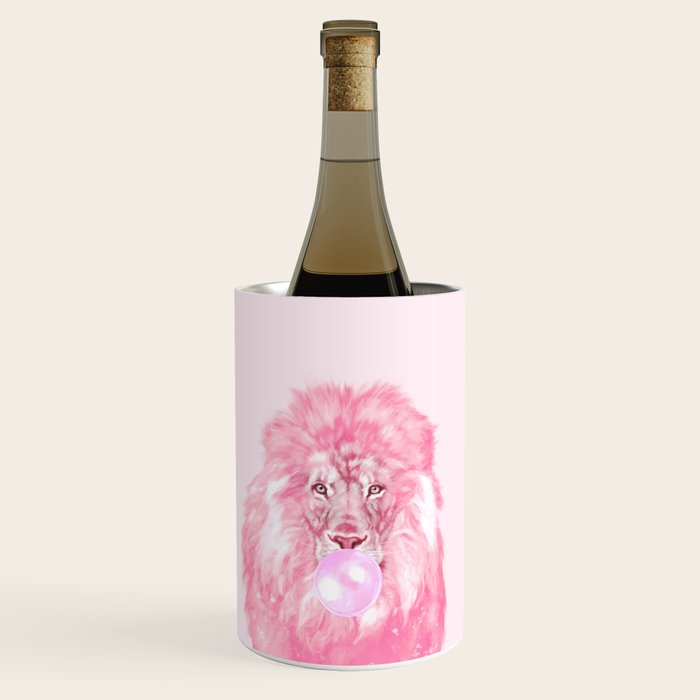 Lion Chewing Bubble Gum in Pink Wine Chiller Gallery Image 1