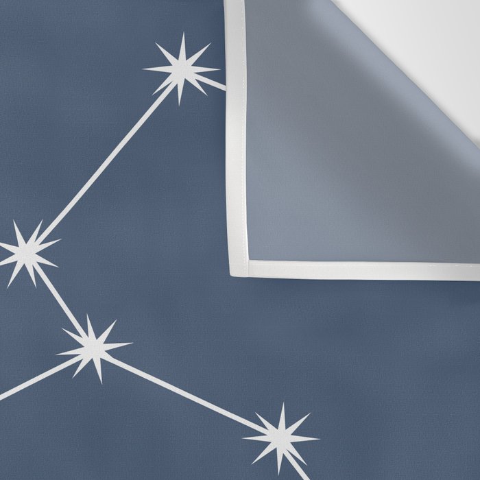 Leo Zodiac Star Constellation Line Art Neutral Blue Wall Tapestry Gallery Image 3