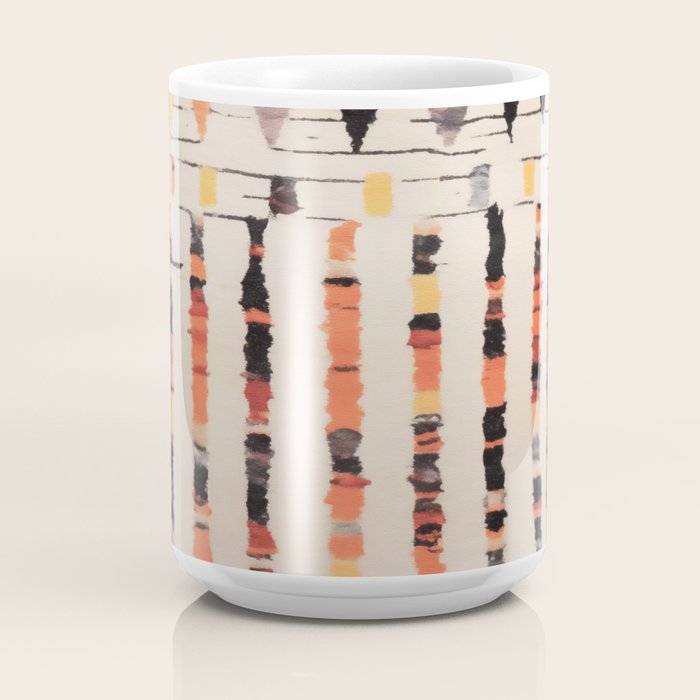 Moroccan Berber Rug Design No.46 - Multicolor, Ivory White Coffee Mug Gallery Image 4