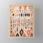 Moroccan Berber Rug Design No.46 - Multicolor, Ivory White Mini Art Print Gallery Image 1