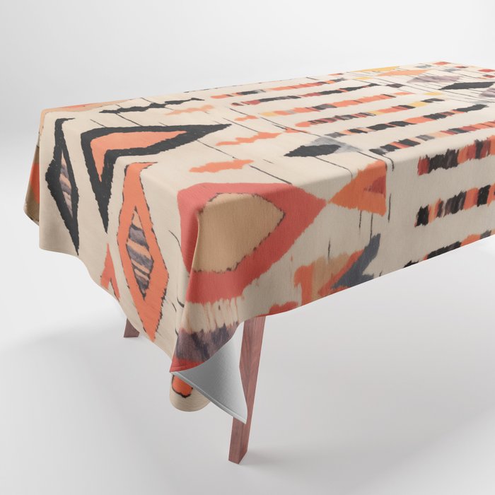 Moroccan Berber Rug Design No.46 - Multicolor, Ivory White Tablecloth Gallery Image 1