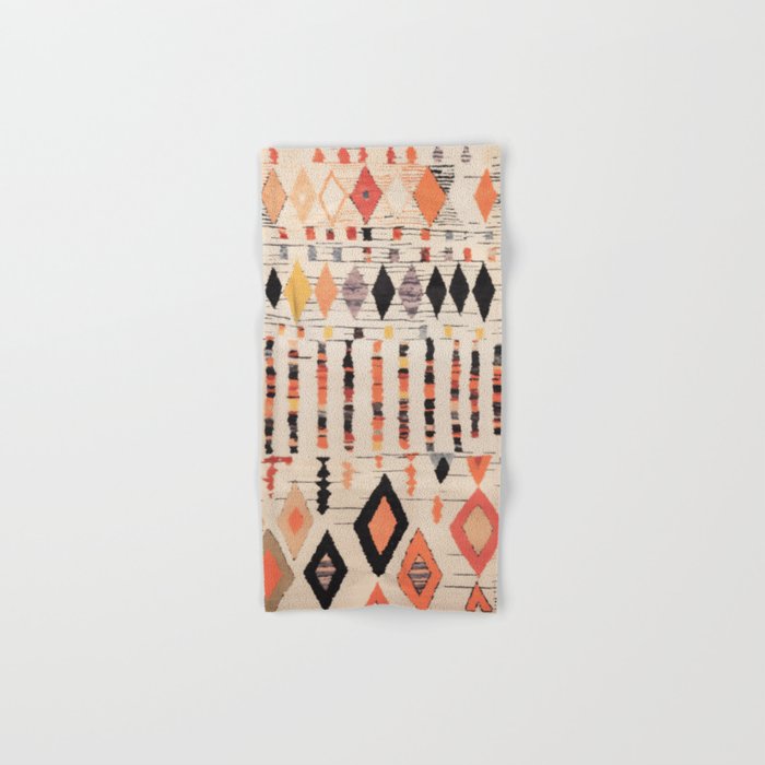 Moroccan Berber Rug Design No.46 - Multicolor, Ivory White Bath Towel Gallery Image 1