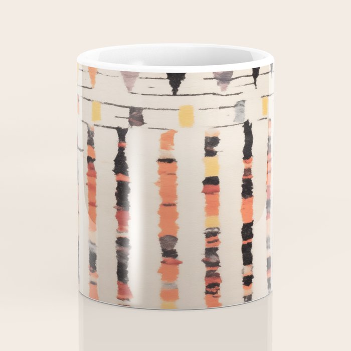 Moroccan Berber Rug Design No.46 - Multicolor, Ivory White Coffee Mug Gallery Image 4