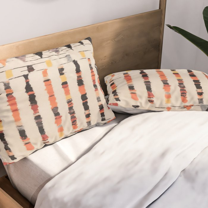 Moroccan Berber Rug Design No.46 - Multicolor, Ivory White Pillow Sham Gallery Image 2