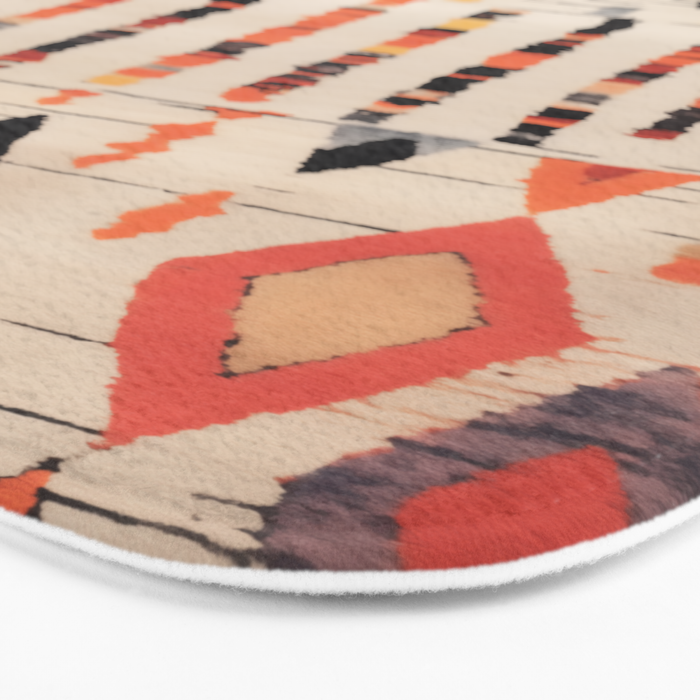 Moroccan Berber Rug Design No.46 - Multicolor, Ivory White Bath Mat Gallery Image 3
