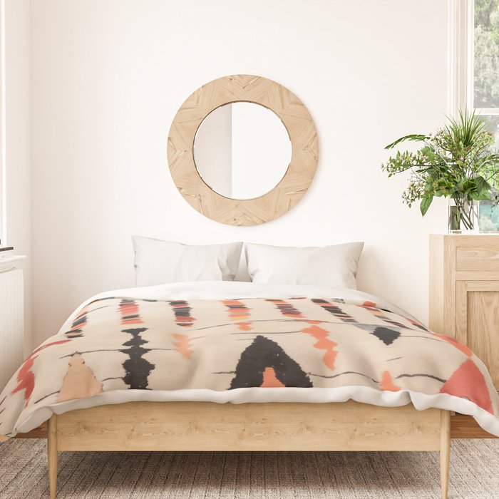 Moroccan Berber Rug Design No.46 - Multicolor, Ivory White Duvet Cover Gallery Image 3