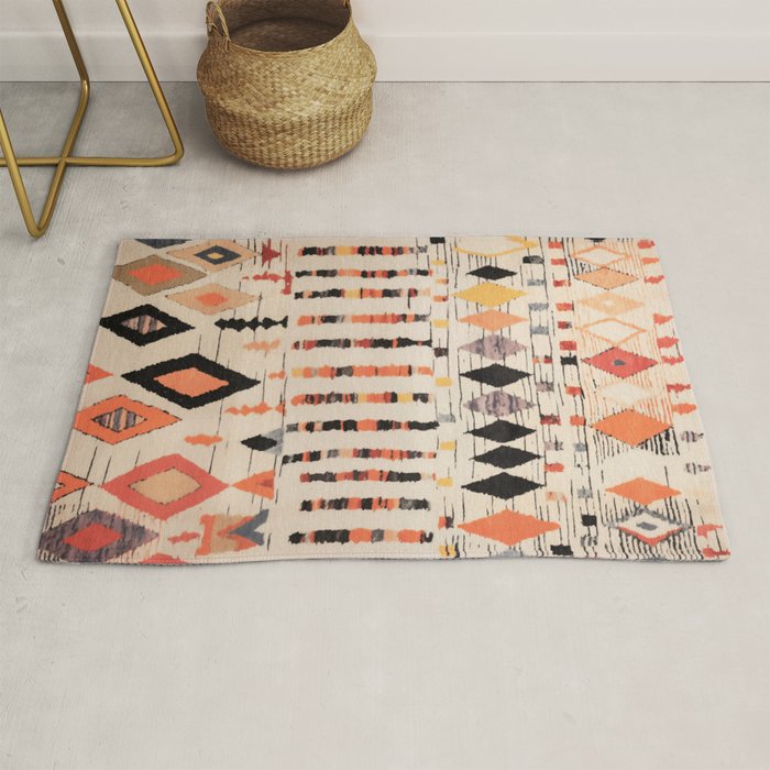 Moroccan Berber Rug Design No.46 - Multicolor, Ivory White Rug Gallery Image 1